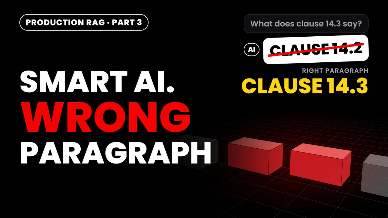 Production RAG Part 3 thumbnail: why your RAG finds the wrong paragraph
